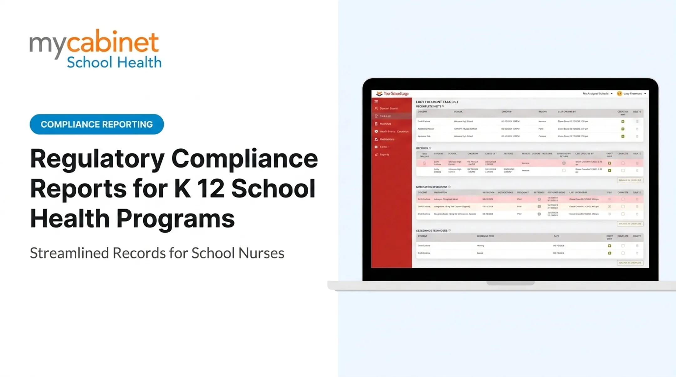 Regulatory Compliance Reports for K 12 School Health Programs