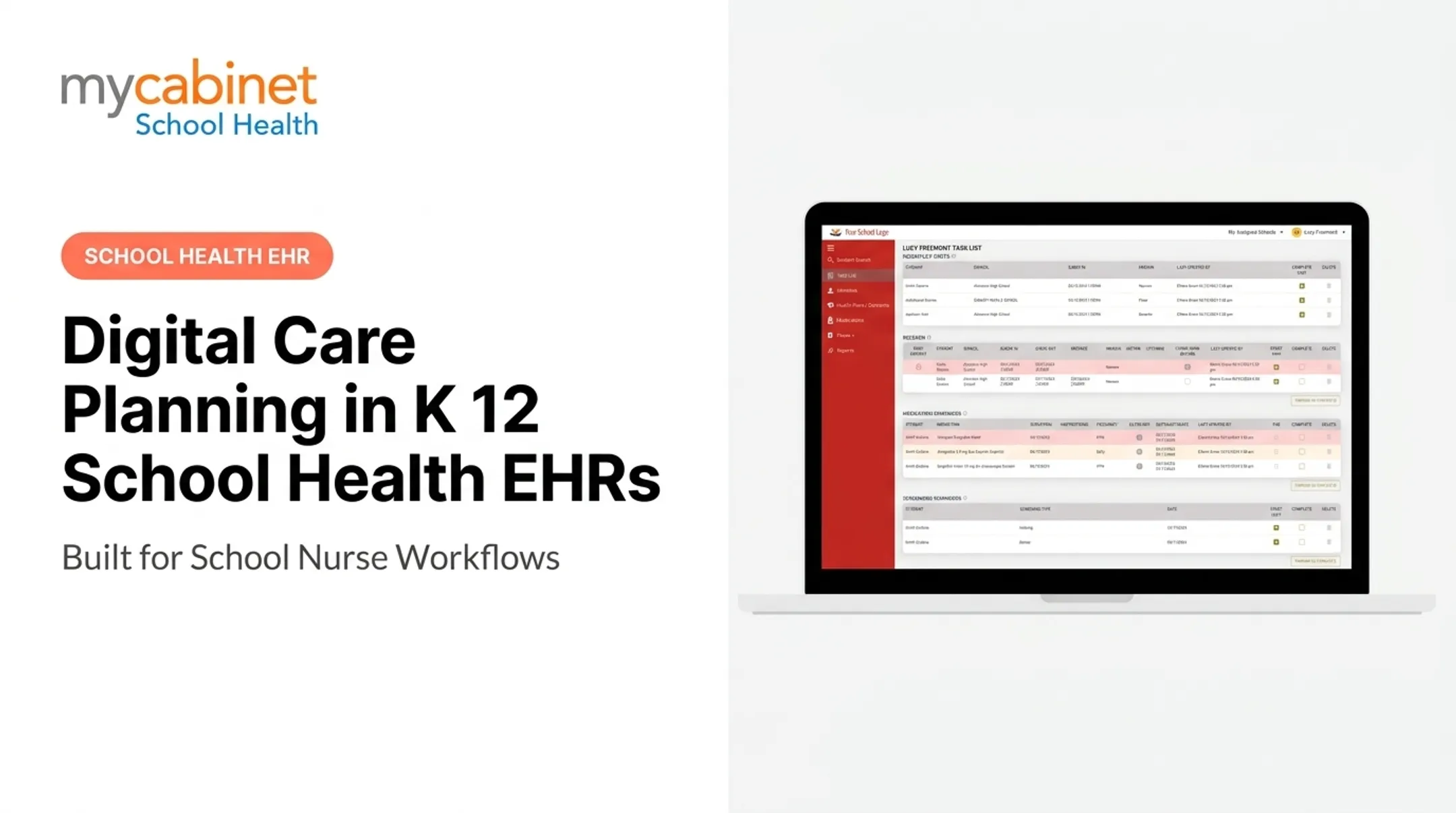 Digital Care Planning in K 12 School Health EHRs