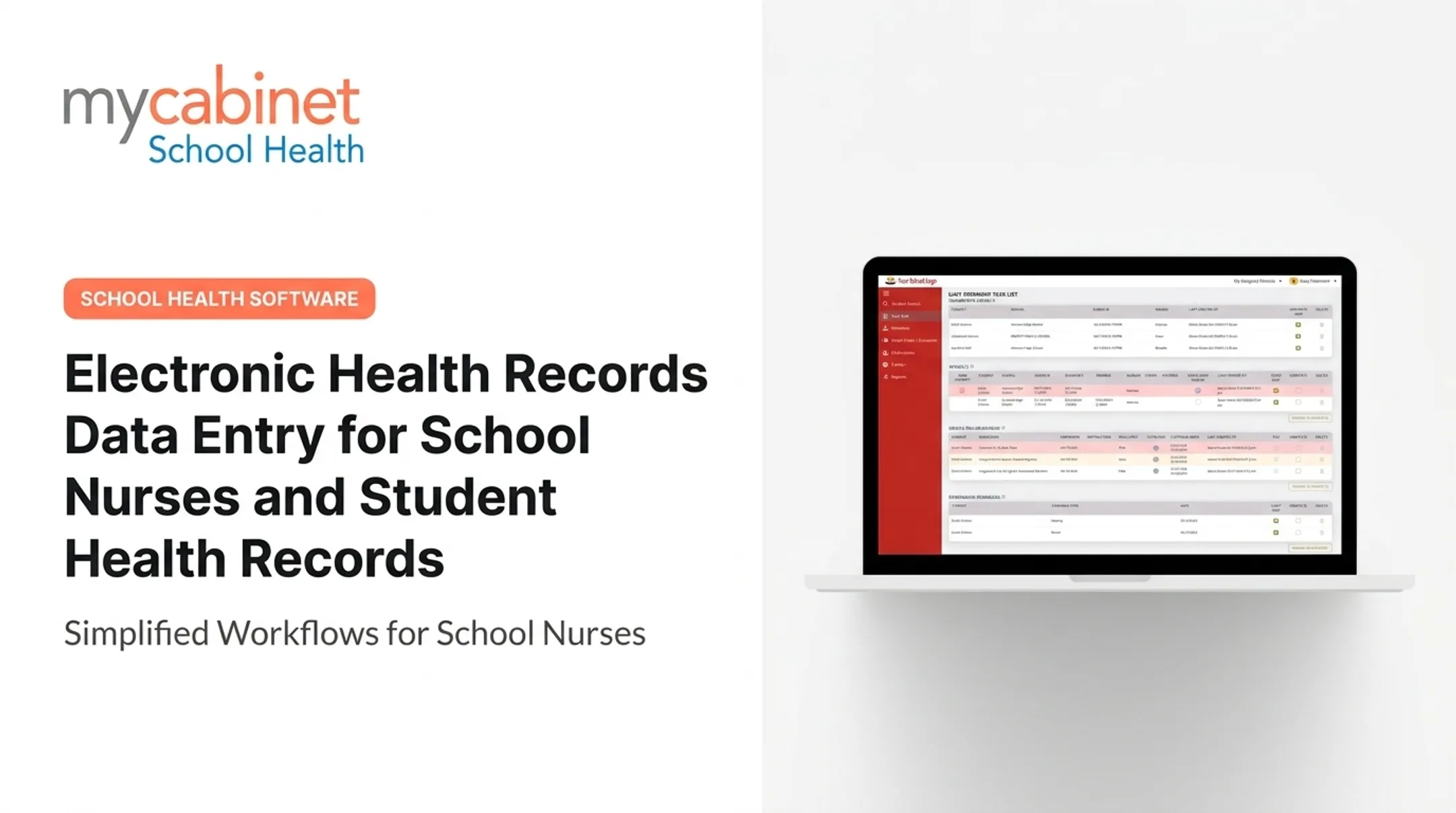 Electronic Health Records Data Entry for School Nurses and Student Health Records