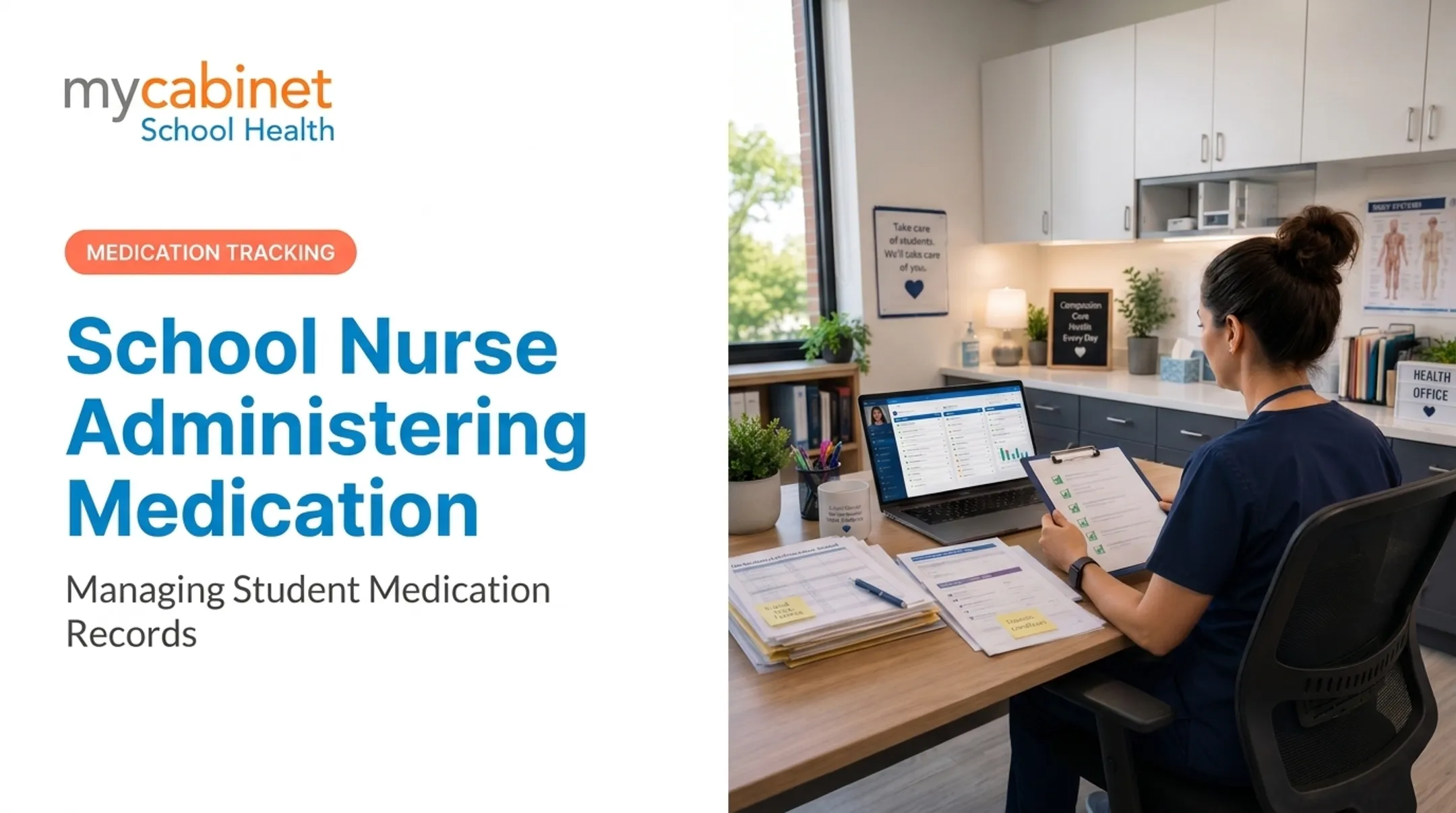 School Nurse Administering Medication: Managing Student Medication Records