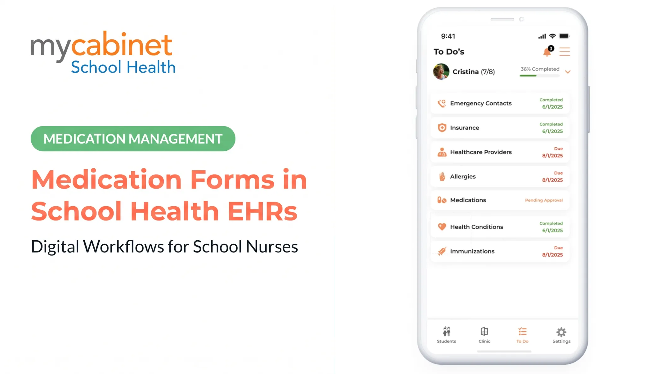 Medication Forms in School Health EHRs