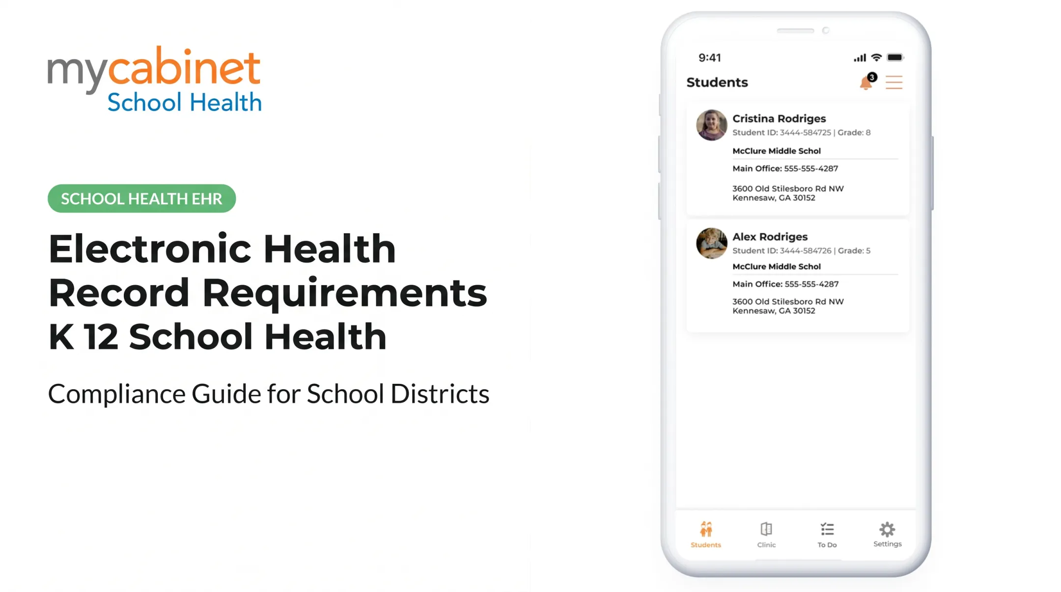 Electronic Health Record Requirements for K 12 School Health