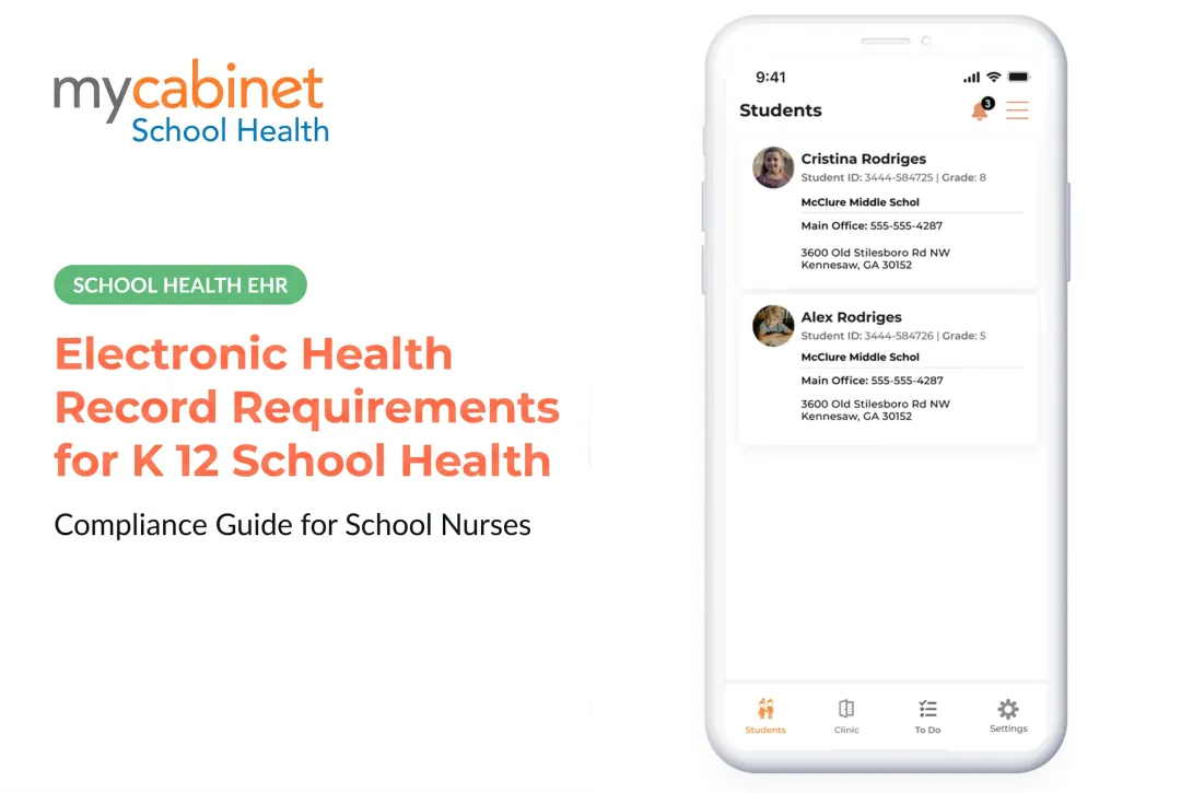 Electronic Health Record Requirements for K 12 School Health