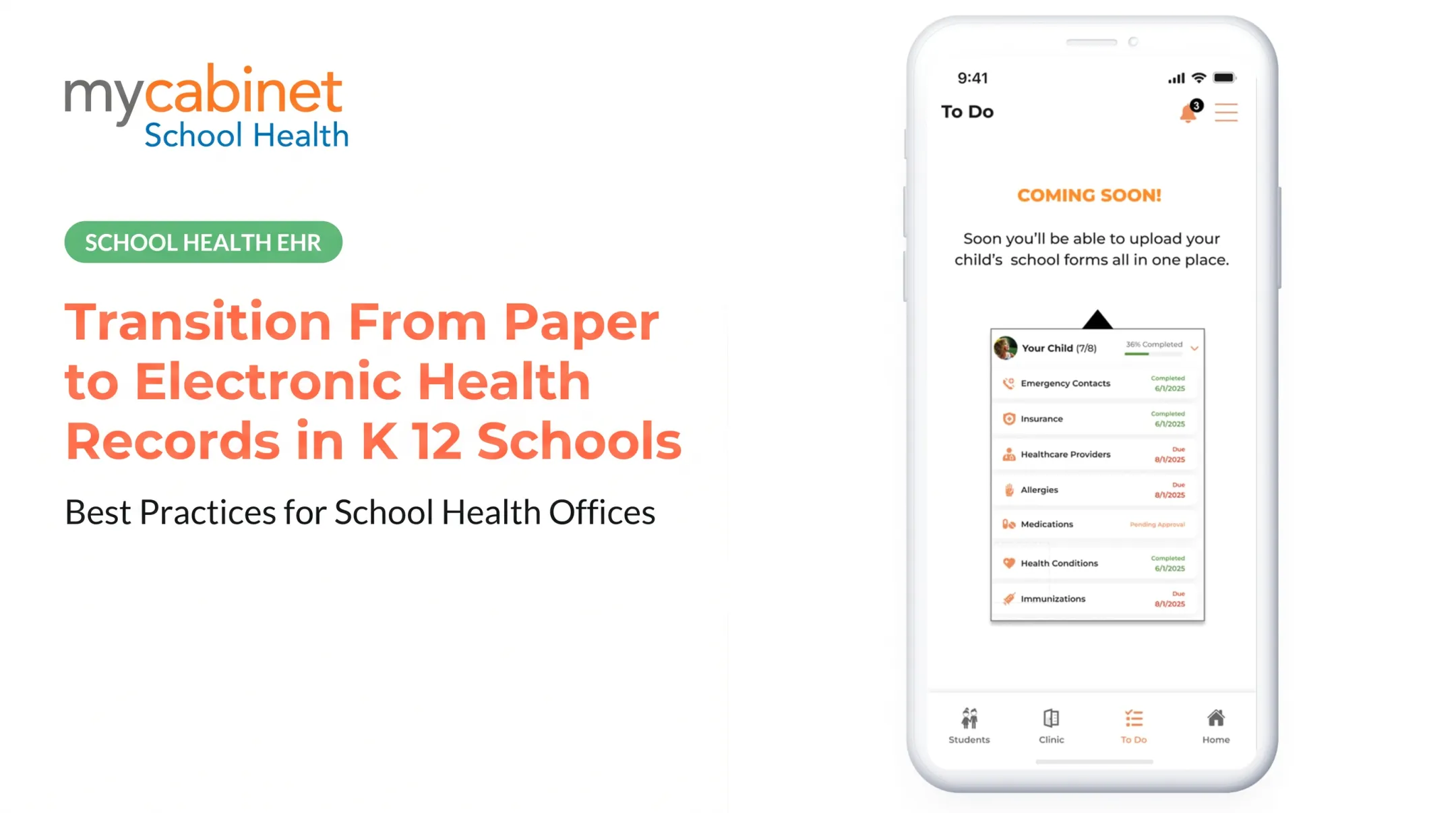 Transition From Paper to Electronic Health Records in K 12 Schools