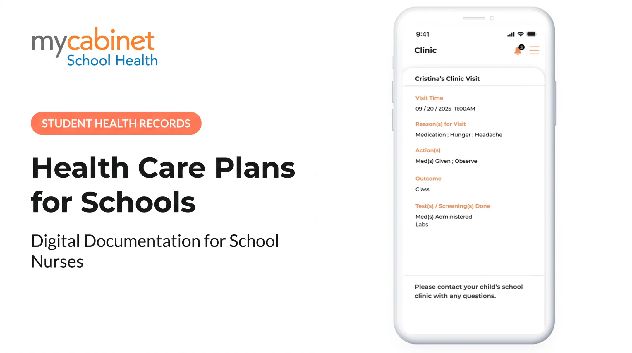 Health Care Plans for Schools: Digital Documentation for School Nurses