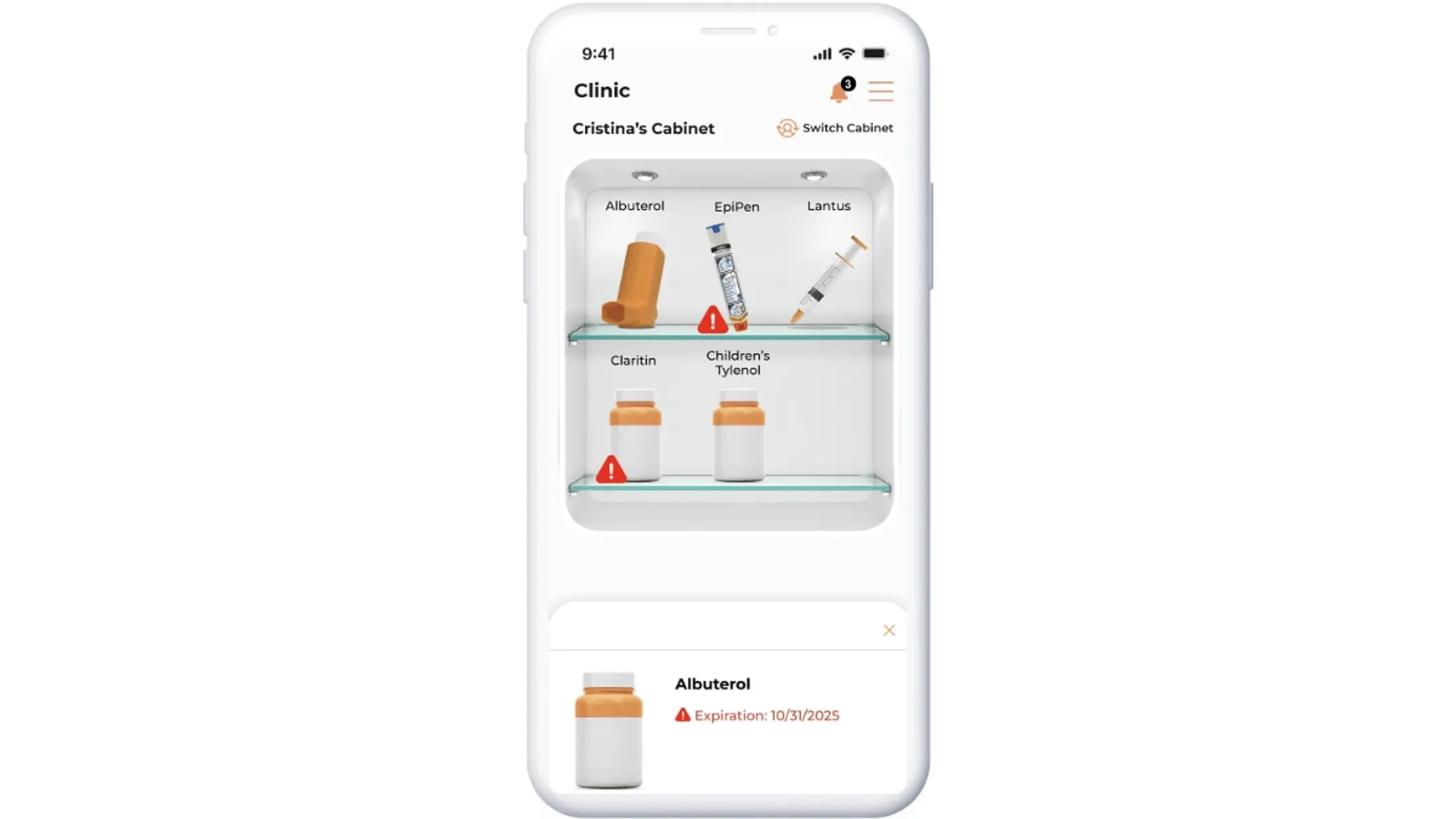 Nurse Portal dashboard showing color-coded student task list and alerts