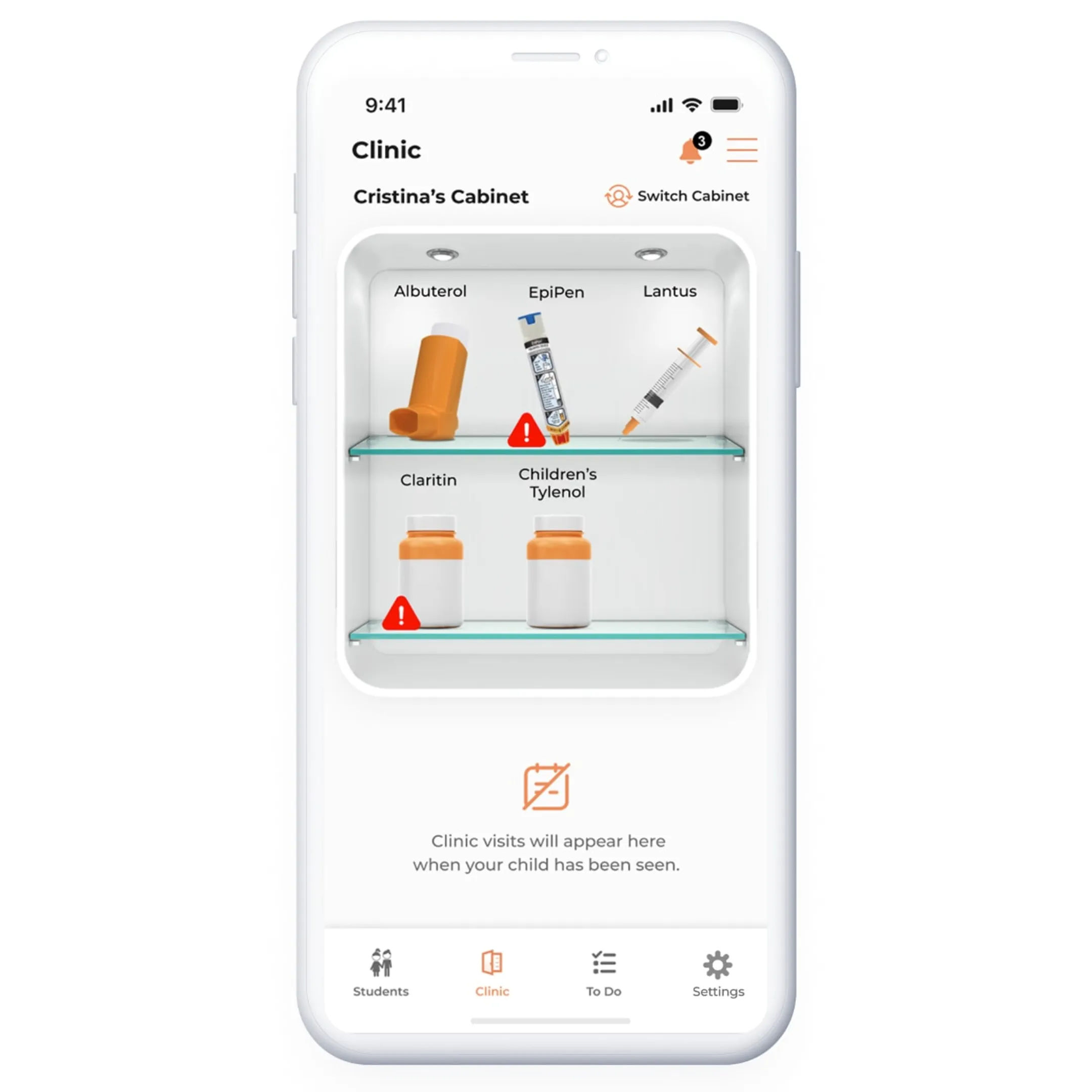 Nurse reviewing a student health dashboard