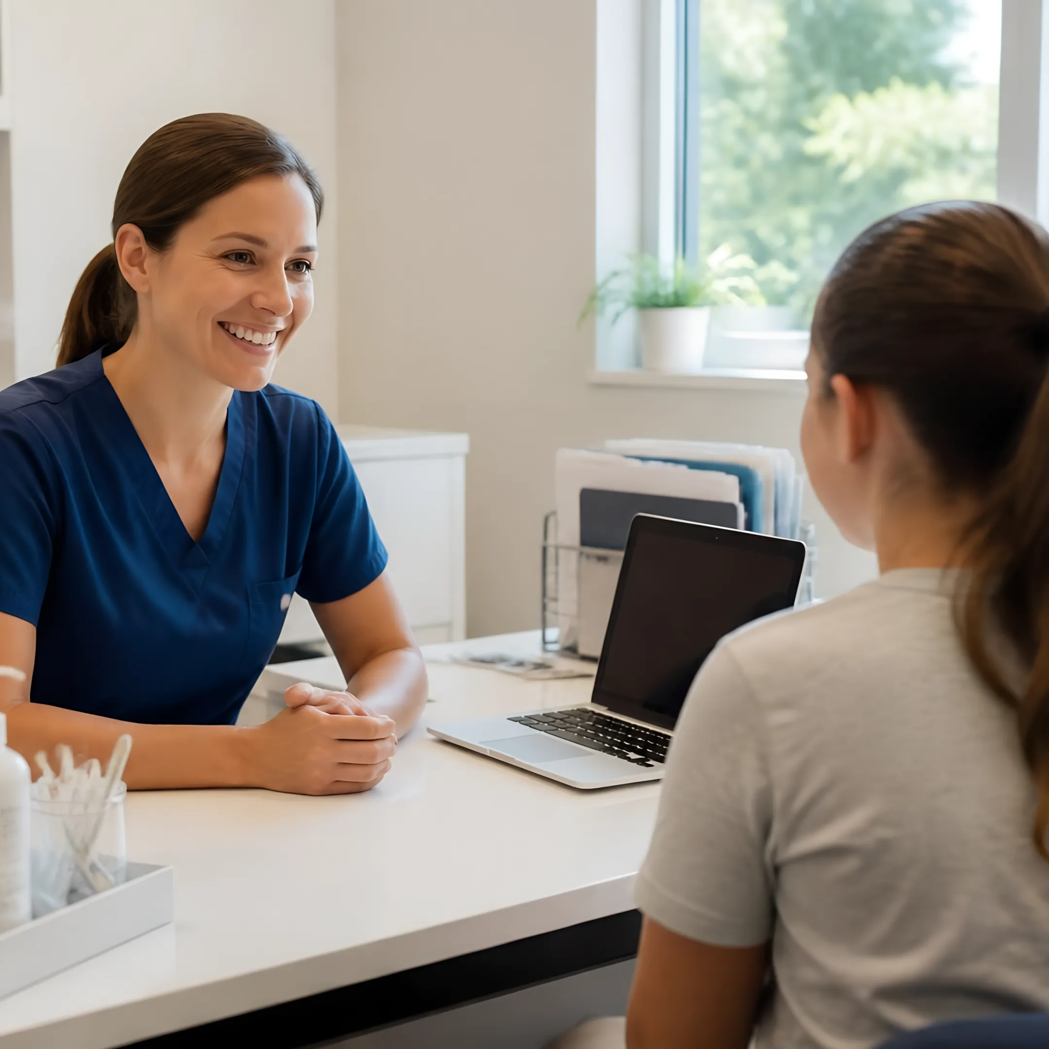 School nurse managing connected student health information through a digital platform