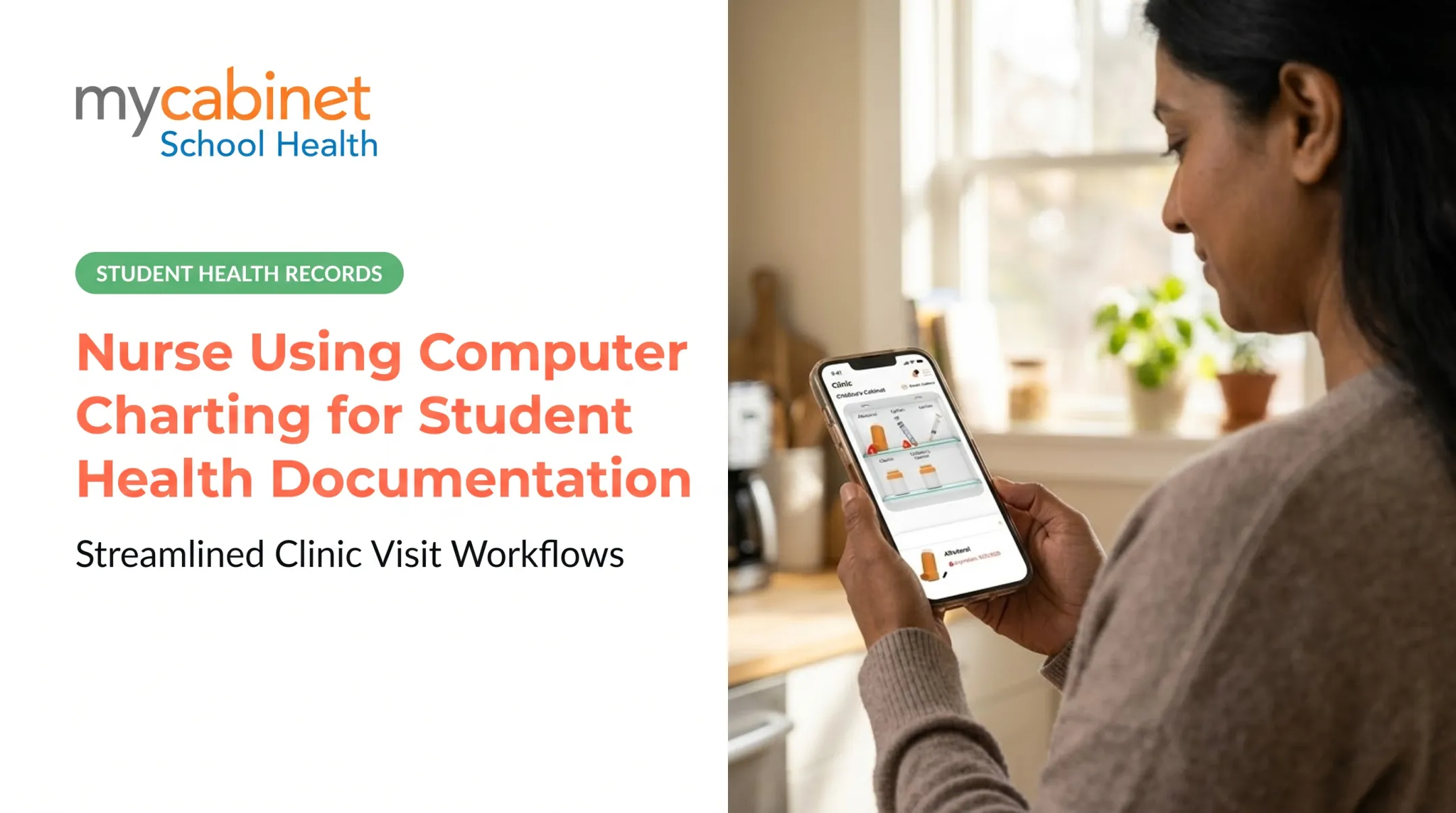 Nurse Using Computer Charting for Student Health Documentation
