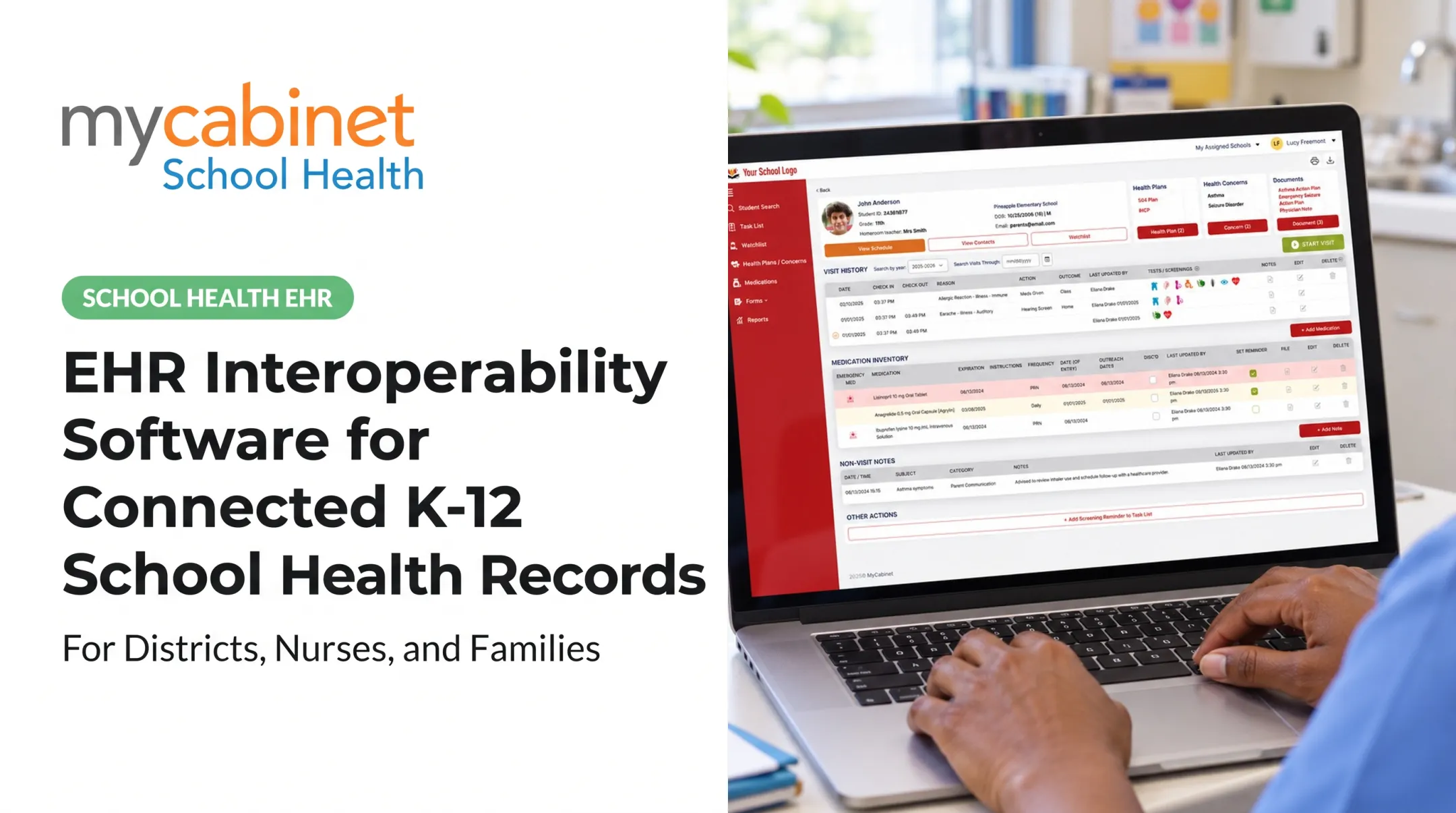 EHR Interoperability Software for Connected K 12 School Health Records