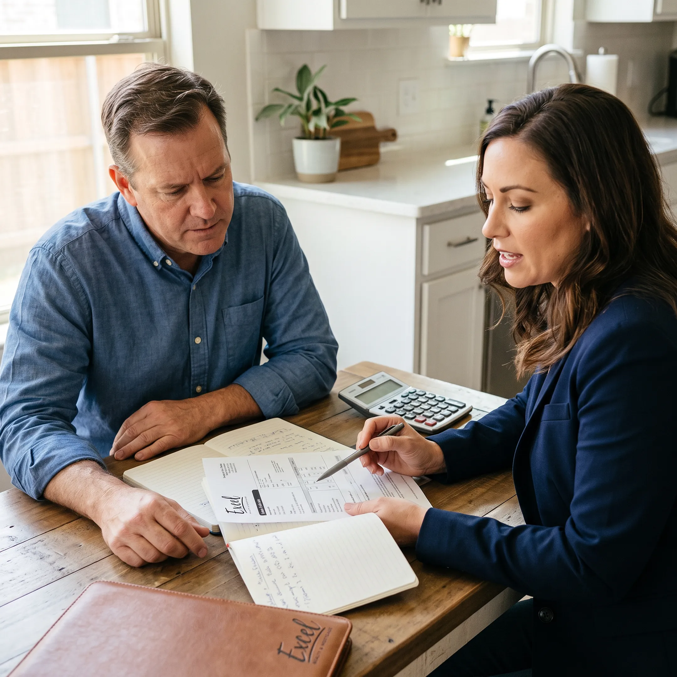 Texas homeowner reviewing debt consolidation loan paperwork