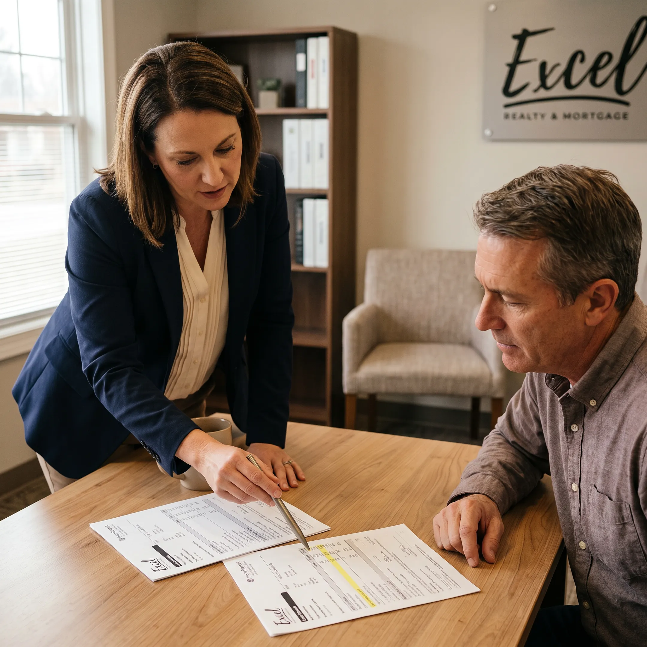 Mortgage officer discussing home equity financing