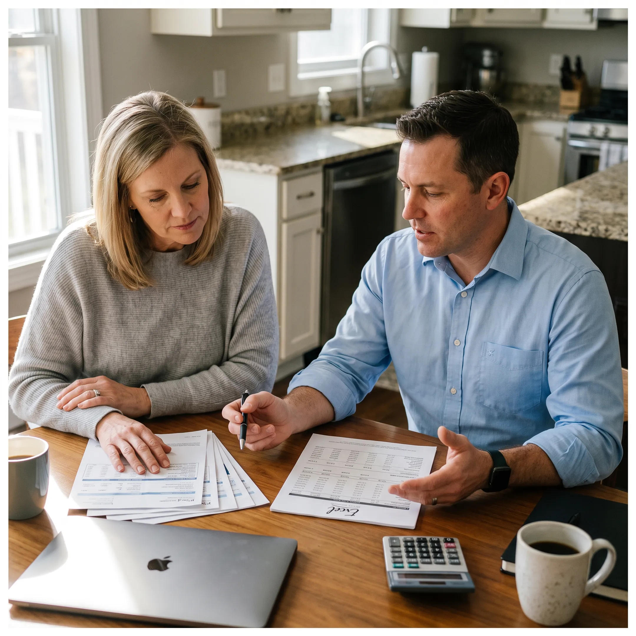 Homeowner reviewing debt consolidation loan documents