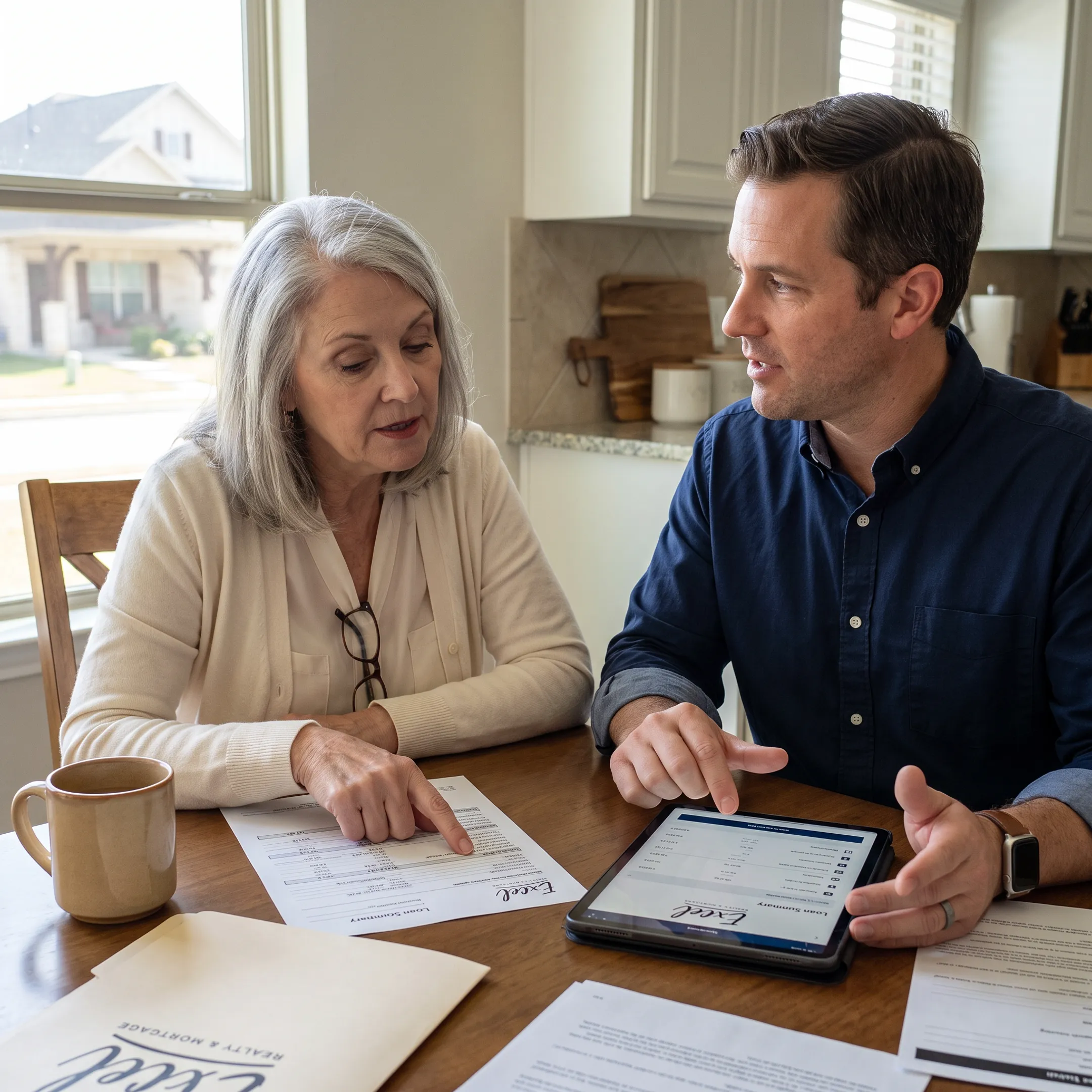 Houston homeowner discussing reverse mortgage options