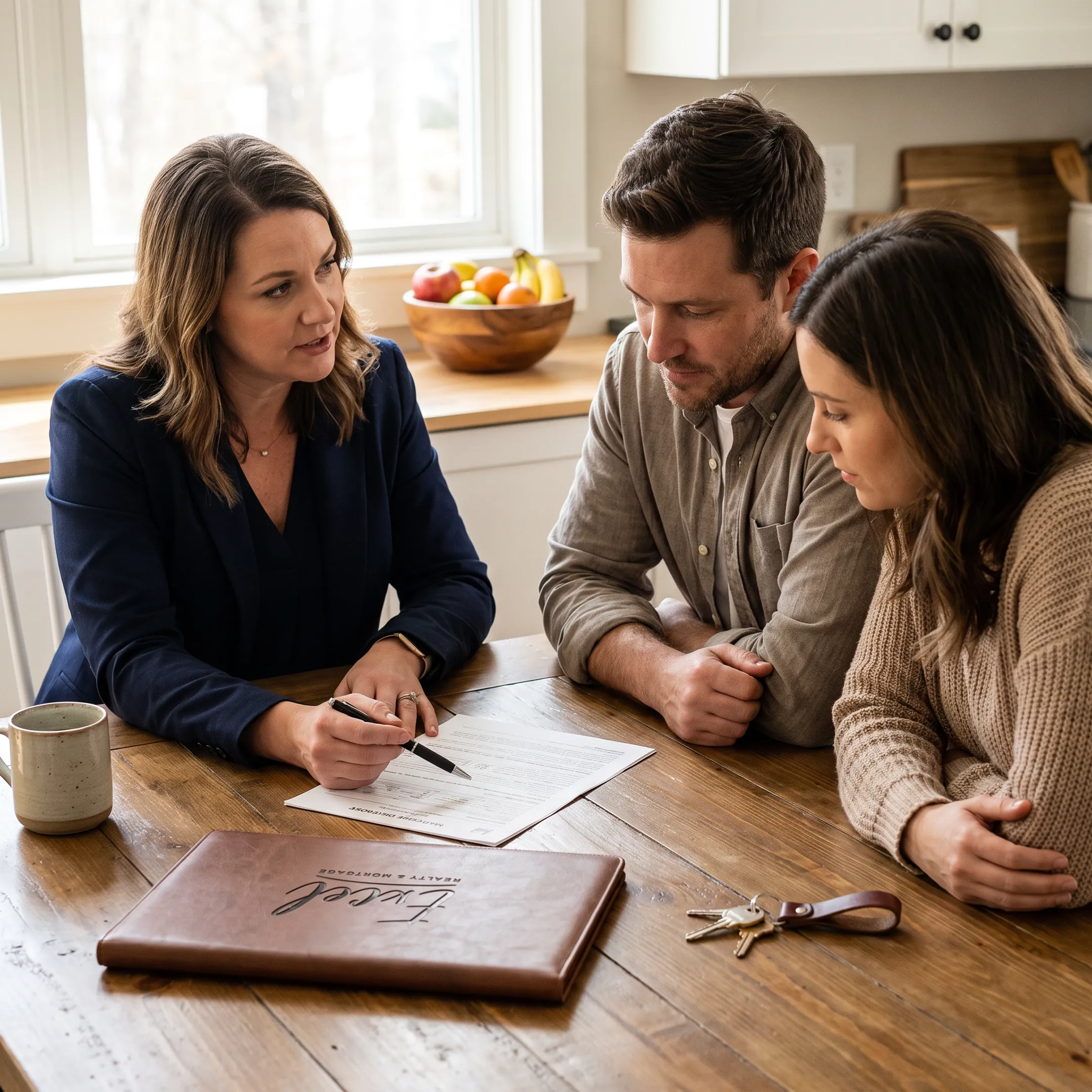 First-time homebuyer reviewing mortgage paperwork