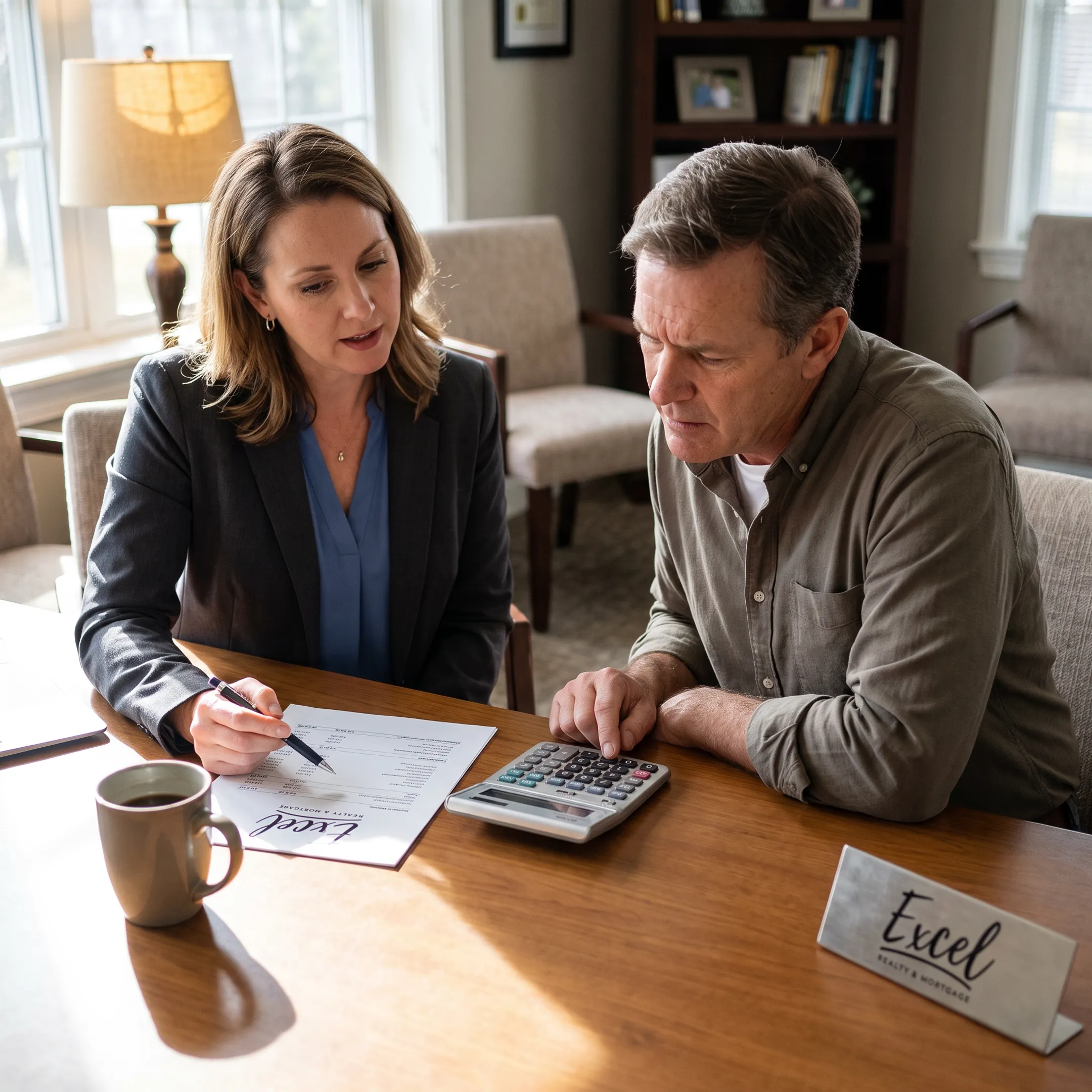 Mortgage professional explaining home equity consolidation
