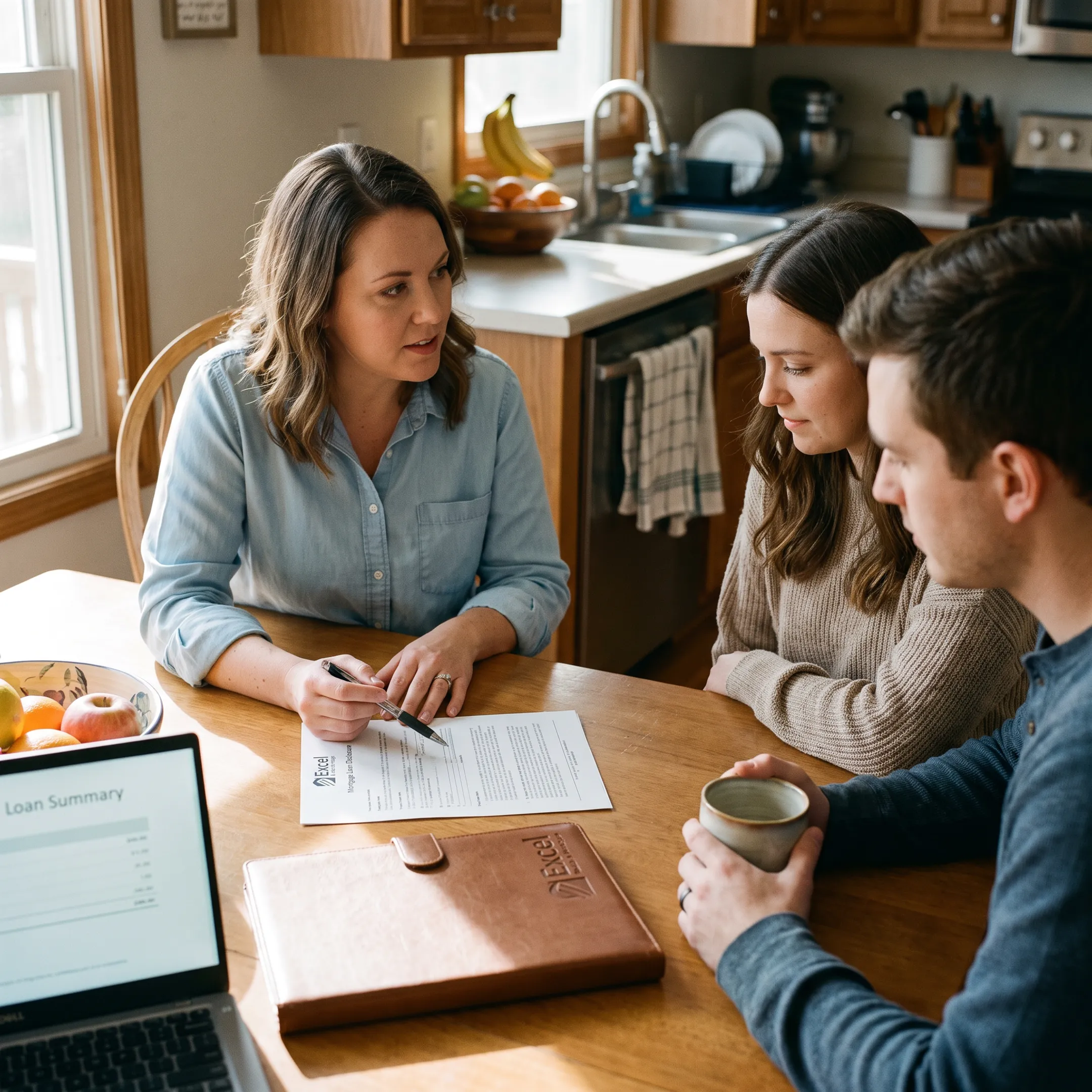 First-time homebuyers reviewing mortgage options
