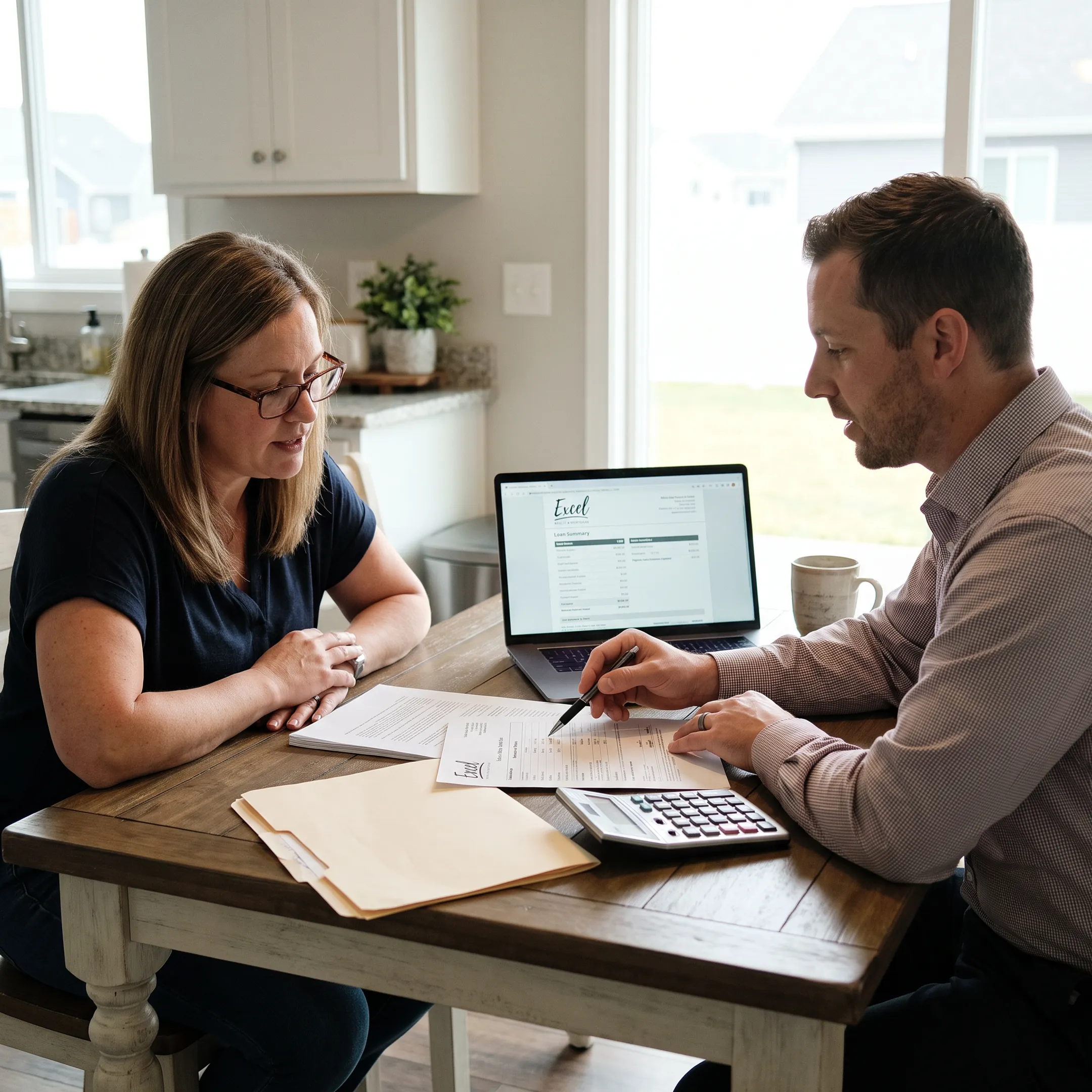 Homeowner reviewing home equity loan documents
