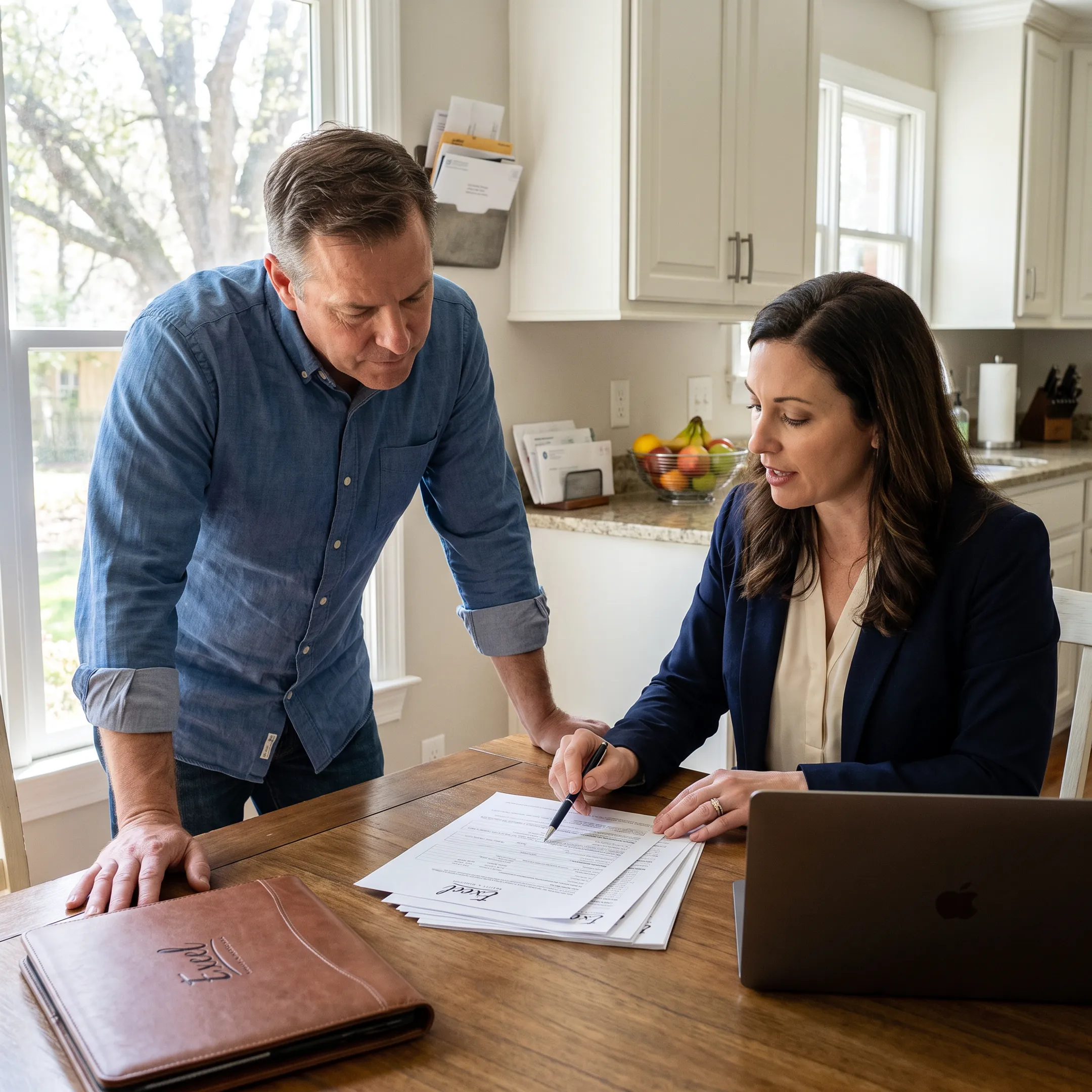 Texas homeowner reviewing home equity loan documents