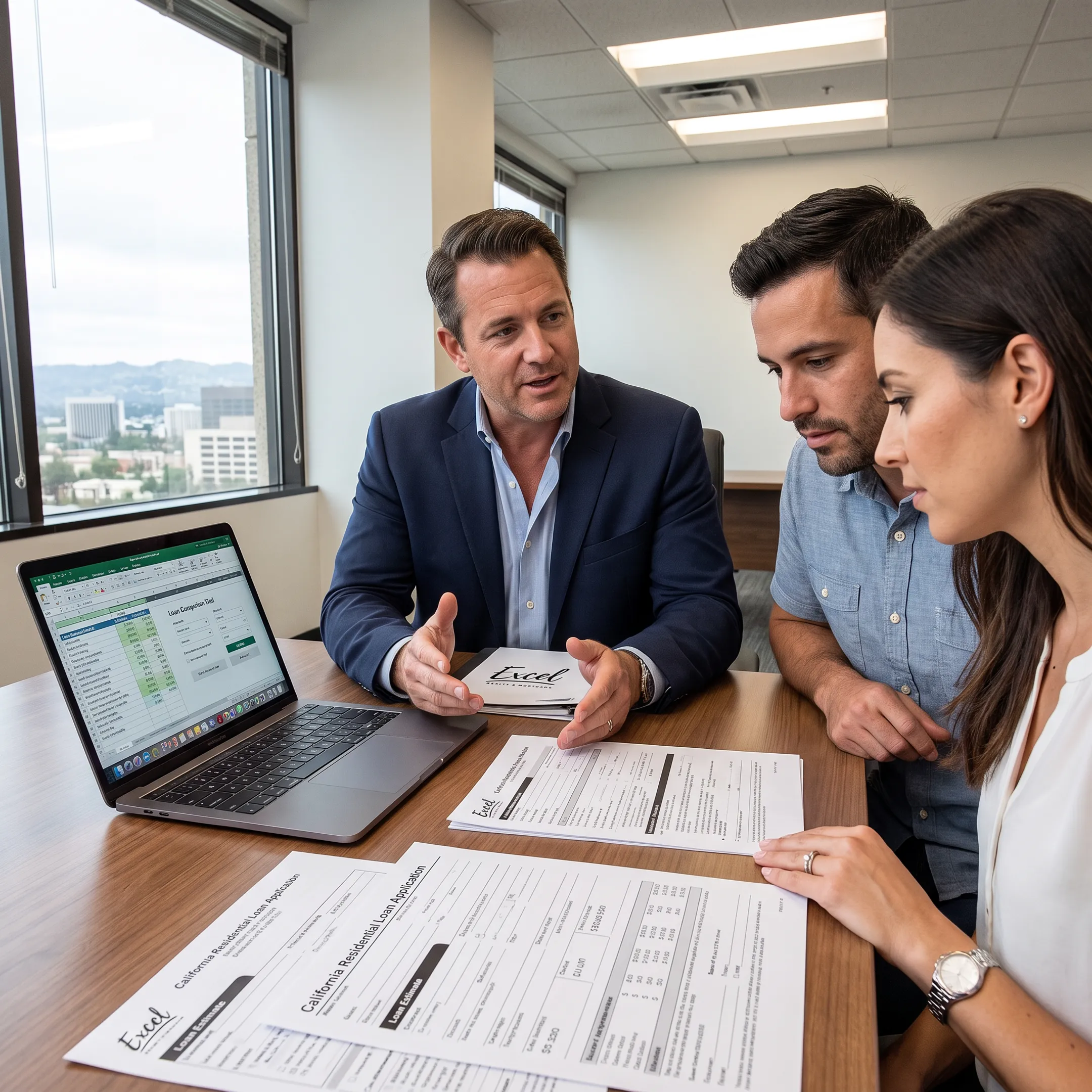 Homebuyer discussing mortgage options with a loan officer
