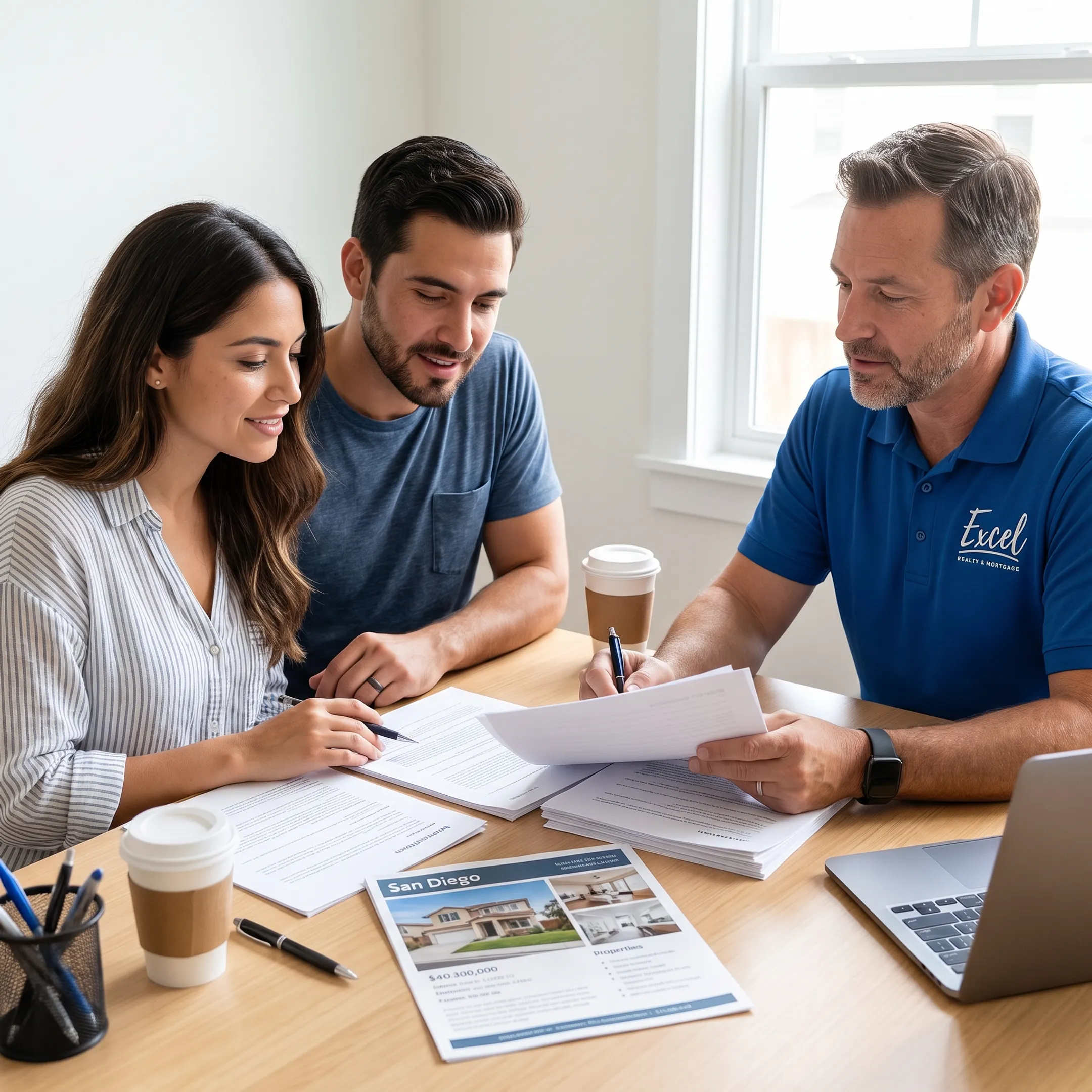 First-time homebuyers reviewing mortgage options