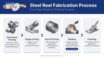 5-step corrugated steel cable drum fabrication process flow diagram
