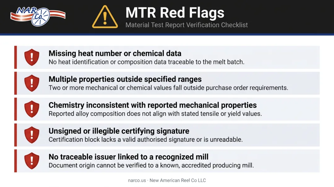 MTR red flags checklist five warning signs of fraudulent steel documentation