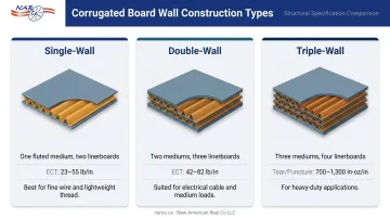 Corrugated board wall construction types single double triple comparison chart