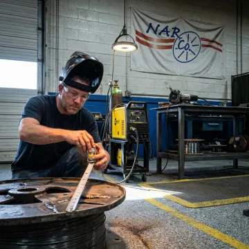 Industrial spool repair process in a fabrication shop