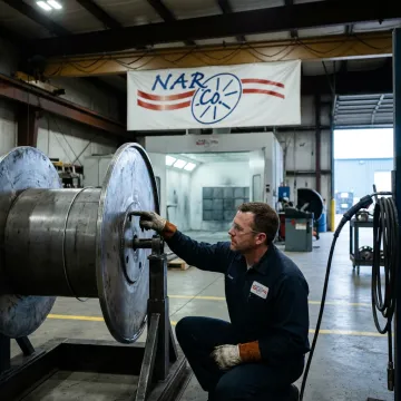 Industrial spool repair process in a workshop