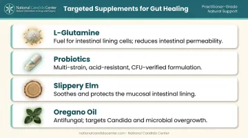 natural gut repair supplement protocol with L-glutamine probiotics and herbal remedies