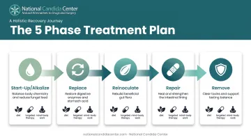 Five phase Candida treatment plan process flow diagram