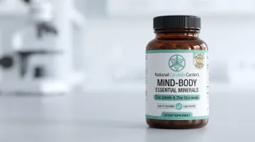Mind-Body Essential Minerals zinc supplement bottle with lab certification