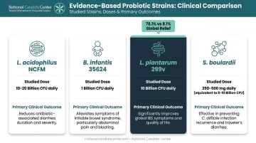 Clinical trial results comparing four probiotic strains for IBS gas and bloating