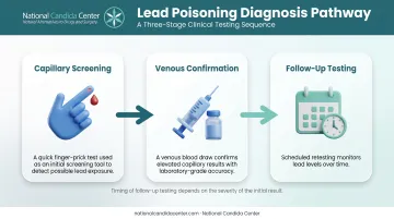 3-step blood lead level diagnostic testing process flow chart