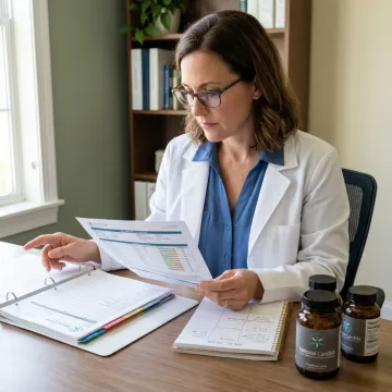 nutritionist reviewing gut health plan with patient