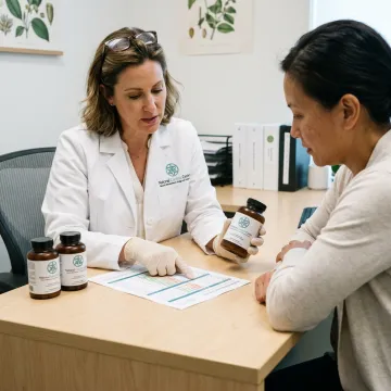 Functional medicine practitioner reviewing Candida treatment plan