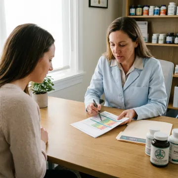 Functional medicine practitioner reviewing detox plan