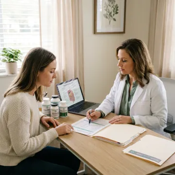 Practitioner reviewing digestive health plan
