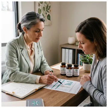 Patient reviewing a personalized digestive wellness plan