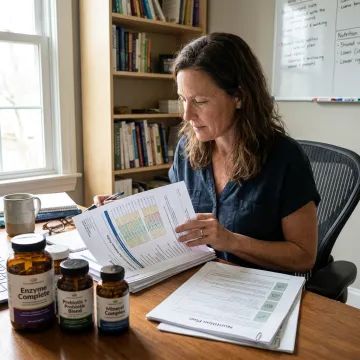 Gut health coach reviewing a personalized digestive wellness plan