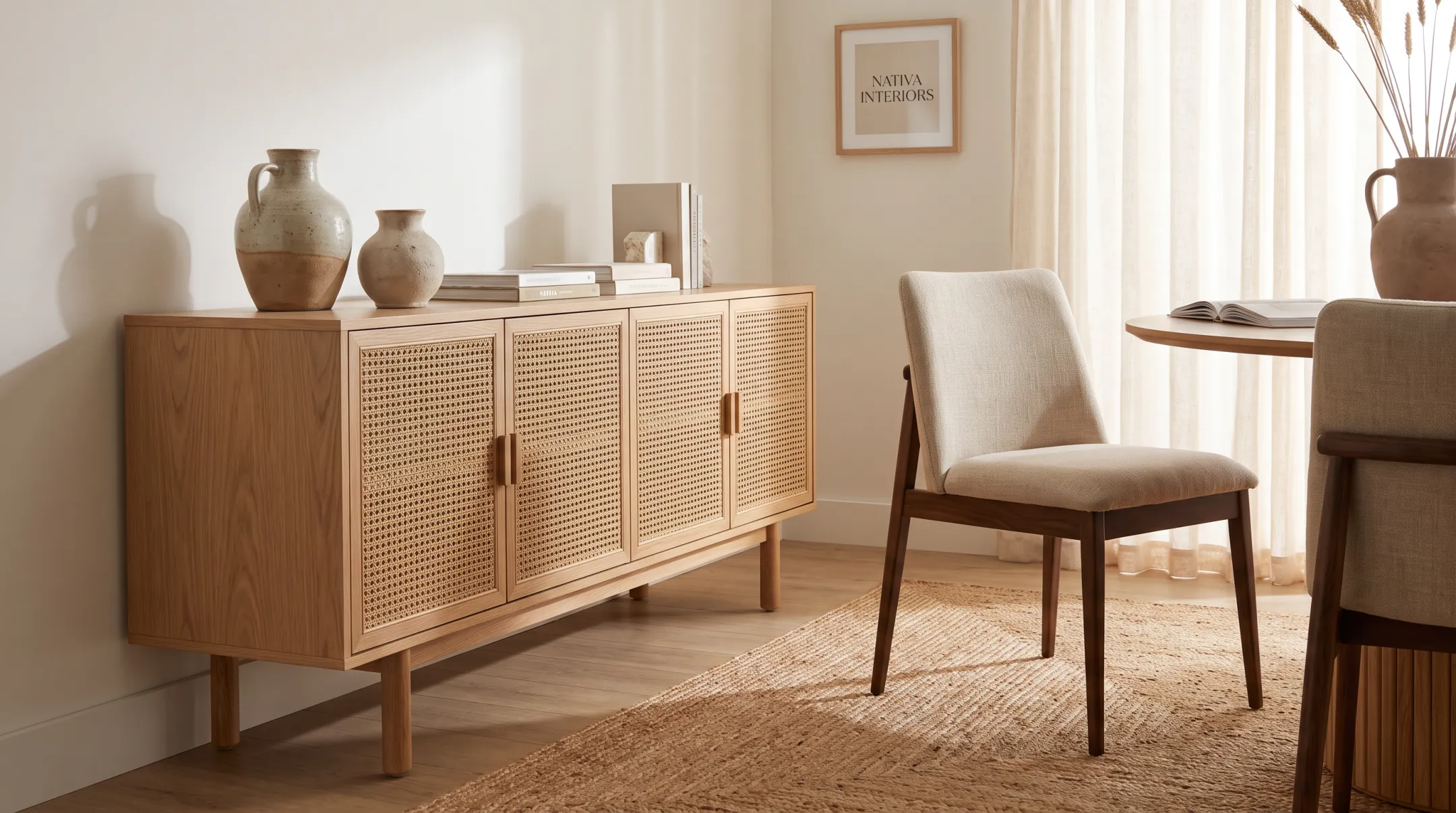 La Jolla Credenza and Donte Dining Chair modern elegance furniture pieces