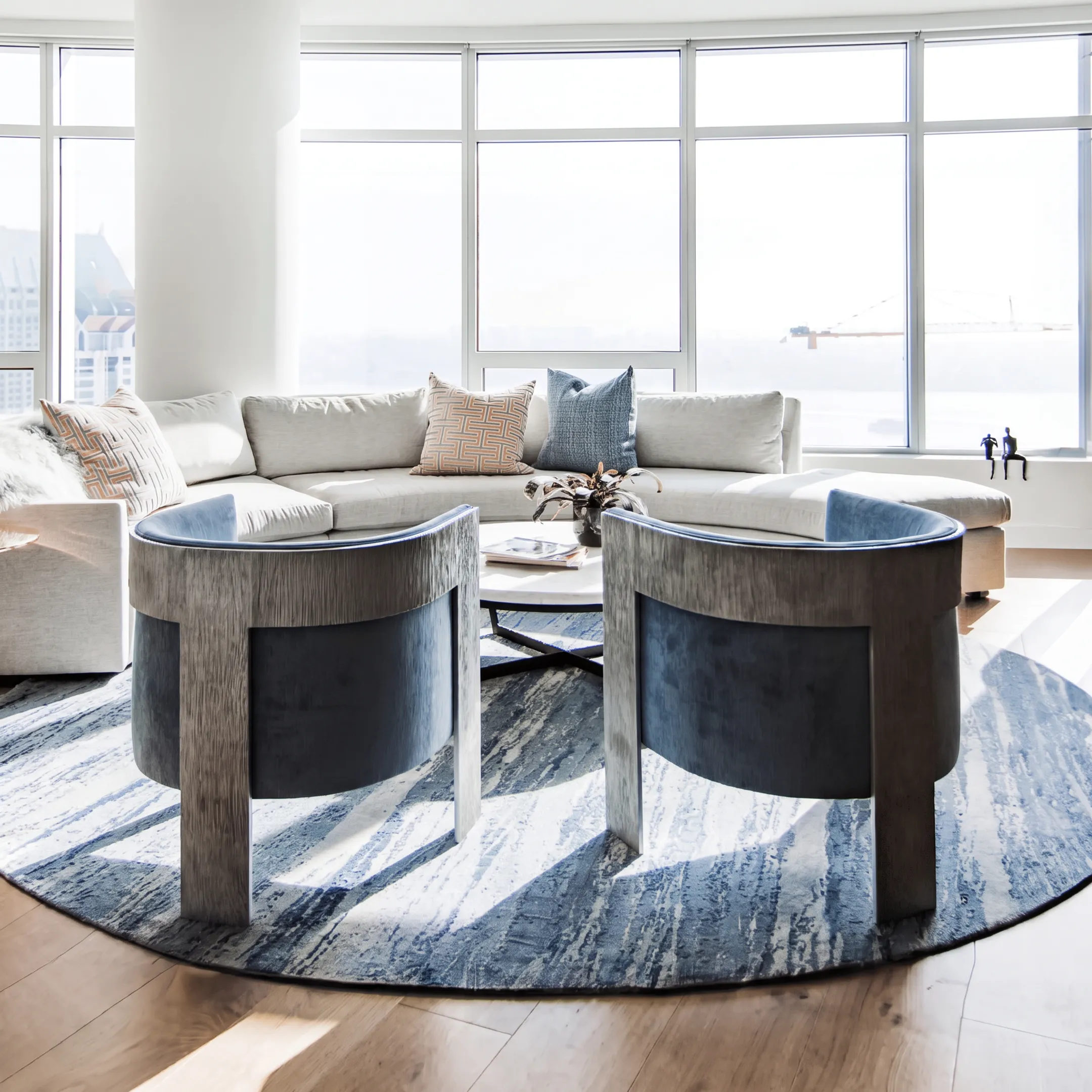 Elegant coastal interior with custom furniture designed by Nativa Interiors