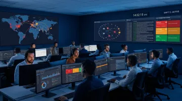 Managed detection and response SOC analysts monitoring cybersecurity threats in real time