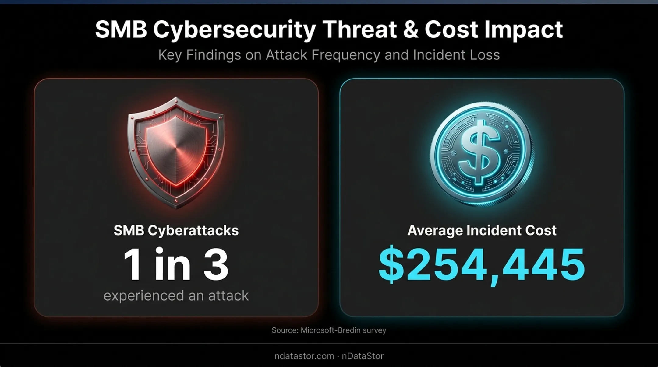 SMB cyberattack rate and average incident cost statistics