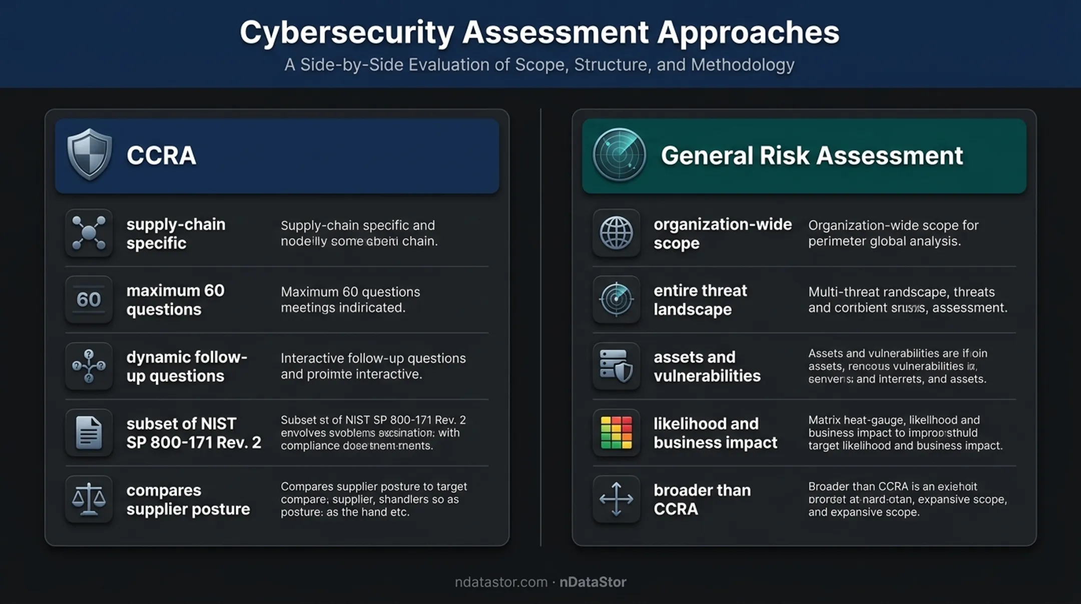 CCRA versus general cybersecurity risk assessment comparison