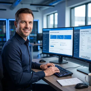 Consultant configuring Microsoft 365 migration settings