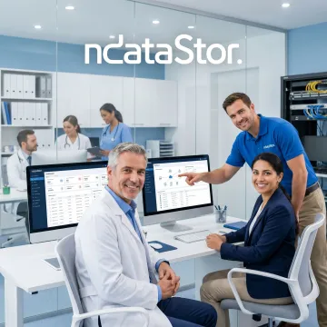 Healthcare staff using secure managed IT systems