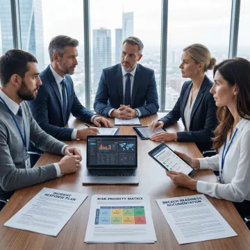 Security consultant reviewing cyber incident response plans