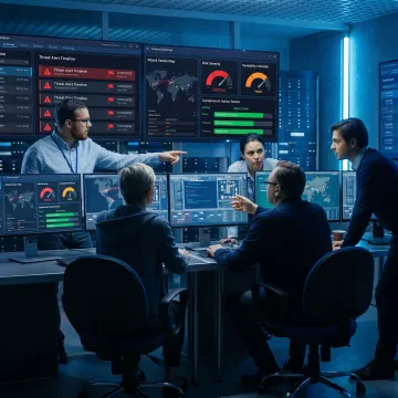 Cybersecurity team responding to a live incident